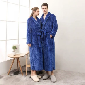 OEM Custom Luxury Unisex Solid Fleece Polyester Bath Robe Bathrobes