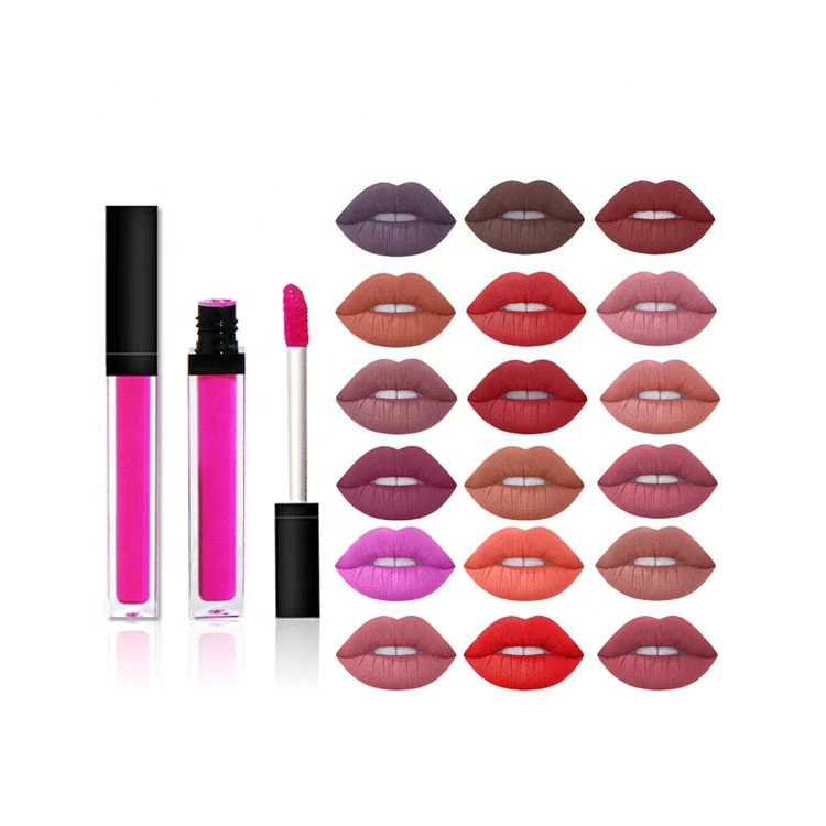 OEM private label 18 colors vegan romantic lipstick long lasting waterproof matte non-stick cup liquid lipgloss for makeup