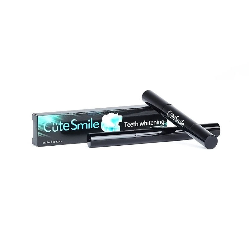 OEM/DEM  2ml Peroxide/ No Peroxide Aluminum Matt Silver Teeth Whitening Pens with Boxes Wholesale