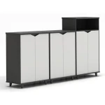 Office furniture combination office desk modern design 2 doors MDF wooden bookcase file cabinet