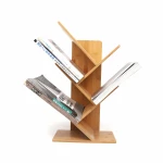 Opening Book Children Modern Bamboo 4 Tier Wooden Ladder Industrial Tree Branch Book Trunk Bookcase Shape Bookshelf Shelf