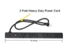 Opentron OT0160631 6 black outlet 3 feet power cord Metal surge protector power strip with mounting parts