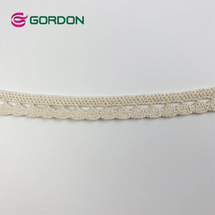 organic cotton lace ribbon natural white