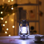 Outdoor decoration mini new Portable vintage rechargeable storm Solar Powered waterproof  LED Camping Light lantern