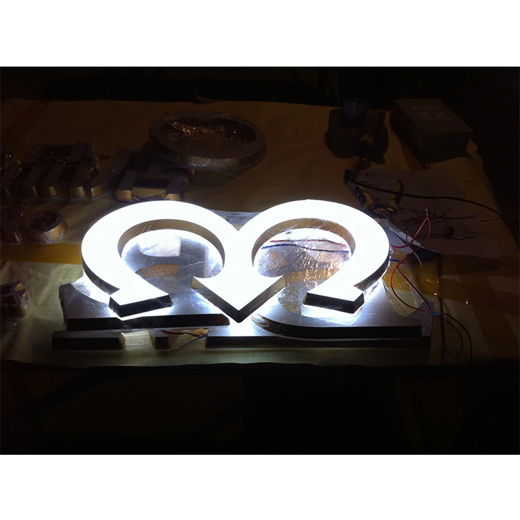 outdoor led light signage acrylic 3d logo design letter