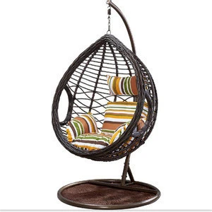 outdoor/indoor PE wicker hammock canopy patio egg swing chair
