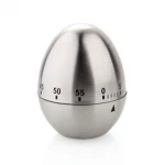 Oval 60 Pieces Countdown Egg-shaped Timber Mechanical Countdown Kitchen Countdown Stainless Steel Timer