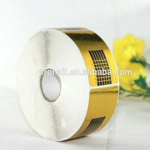 Paroo factory wholesale Strong glue rectangle golden nail Form Acrylic extension nail form