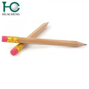 personalized promotional bamboo golf pencil with color eraser