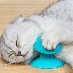 Pet cat suction cup hair scrubber massager cat comb suction cup massage brush