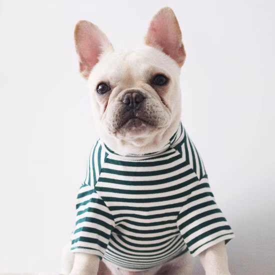 Pet Summer Clothes Soft Apparel Stretchy Shirts Cotton Striped Dog T-Shirt