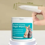 Pet Teeth Cleaning Finger Wet Wipes Dog Dental Finger Wipes Teeth Whitening Remove Tartar