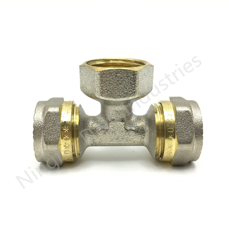 PEX plumbing brass fitting Male Tee PEX-AL-PEX Pipe Connect Plastic Water Pipe 20mm Brass Compression Tee Fitting