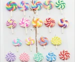 polymer clay lollipop pendant charms rainbow lollipop charms children jewelry accessories imitiation food toys
