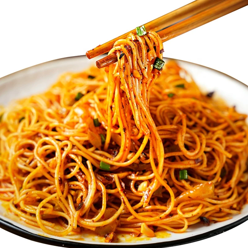 Popular spicy noodles ramen with sauce