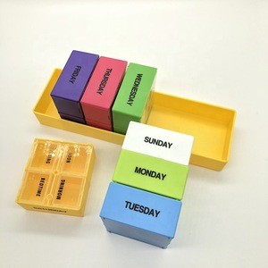 Portable adjustable plastic storage box / weekly pill storage case / custom medicine container for family
