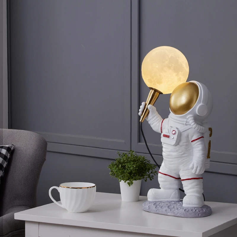 Postmodern simple astronaut table lamps bedroom light fixtures warm soft nightstand lamps