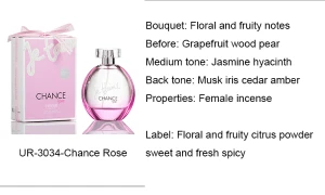 Private Label Long Lasting Perfumes Rose Scent Body Perfume For Women 100ml