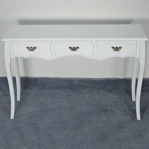 Professional office wooden 3 drawer table white paint firm table furniture