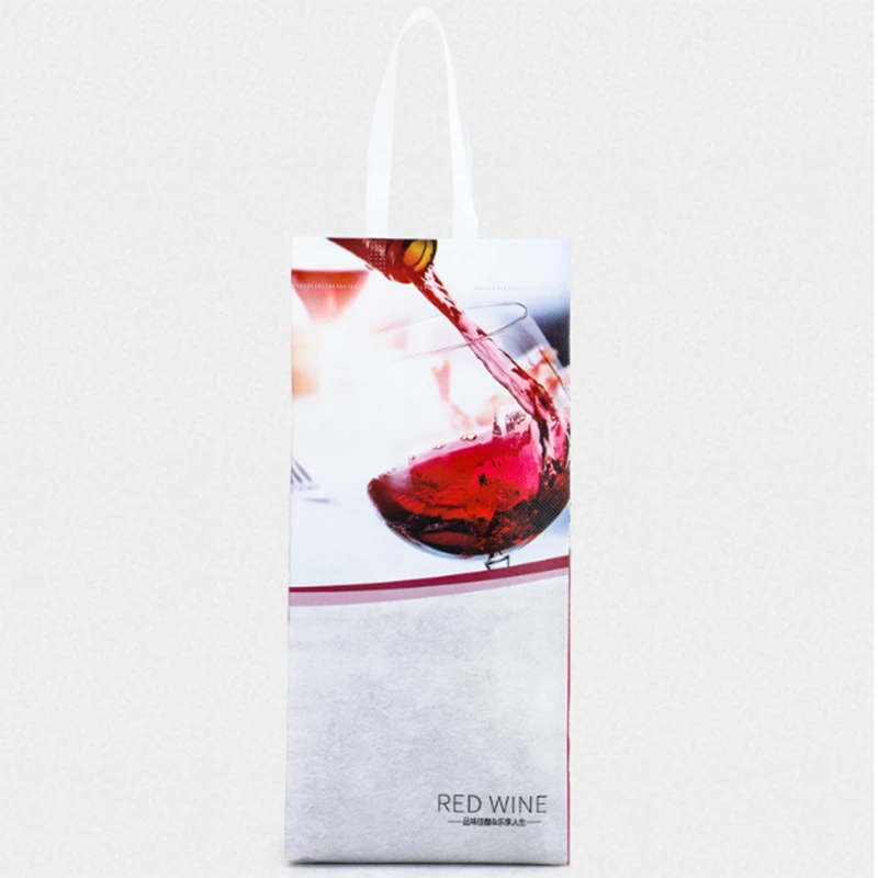 Promotion Cheap Wholesale Custom Logo Printed Eco Friendly Laminated Recycle Reusable Wine Tote Non Woven Durable Fabric Bag