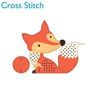 Promotional gifts embroidery home decoration kits Diy Fox craft handicraft cross stitch kits