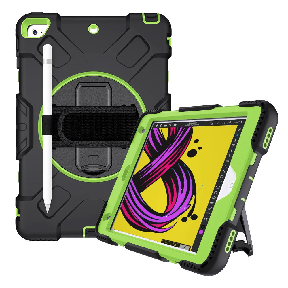 Protection soft TPU PC rugged Kickstand tablet cover for iPad mini 5 case with pencil holder