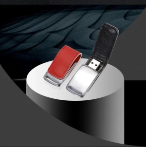 Pu Leather And Metal Flash Driver