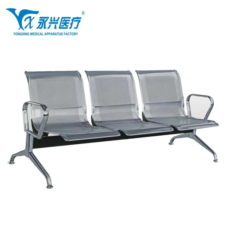 public places waiting chair CE approved stainless steel material airport waiting chair 3 seaters 4 seaters 5 searters