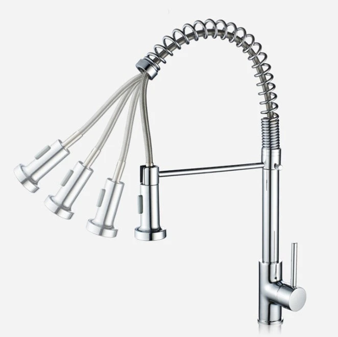 Pull out Kitchen Faucet with Sprayer Stainless Steel Single Handle SS Kitchen  Faucet