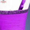 Purple Strapless One Shoulder Evening Dresses Made in China Long Formal Bridesmaid Dress