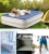 Queen air mattress with built- in pump Elevated double high airbed for guests Blow upgraded camping beds