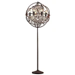 Quiet and elegant Retro type iron floor lamp and crystal floor lamp for coffee shop, restaurant, clothing shop