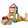 Rainbow wooden blocks with 33 pcs shapes for kindergarten kids
