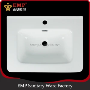 Rectangle ceramic wash basin, one piece bathroom sink and countertop
