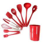 red kichen accessories kitchenware set All-inclusive silicone kitchenware silicone set