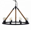 Retro Industrial Hemp Rope Pendant Lamp Ceiling Light Chandelier Lighting for indoor