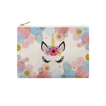 Rose Gold Metallic Zipper Cotton Linen  Unique Blank Sublimation Makeup Bag