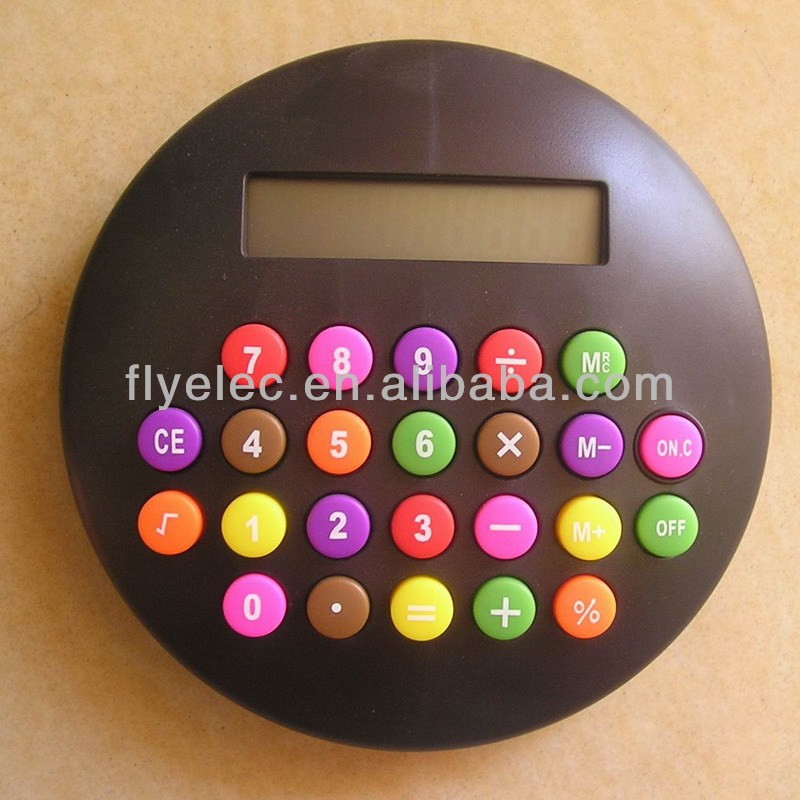 Round shape colorful 8 digital calculator