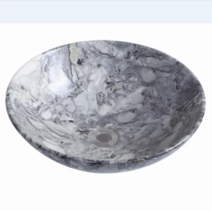Round shape Marble Bathroom Counter Top Art Ceramic Wash Basins