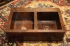Rustic Copper Kitchen Sinks/Double walled Copper Sink/Rectangular Copper Sink
