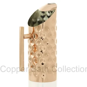 Rustic Handmade 100% Pure High Quality Copper Water Milk Jug Stylish Ayurvadic Pitcher Brass Handle Custom PC Metal Drinking