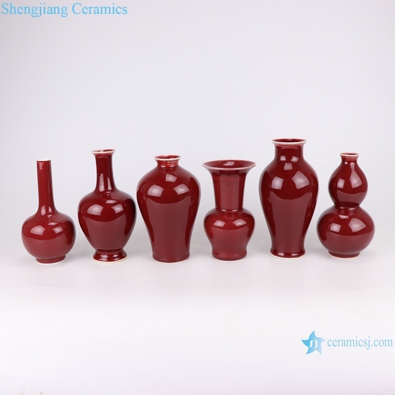 Rzsk01 Beautiful Oxblood Ceramic Small Size Series Ceramic Vase