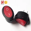 Safety 2 pin black and red switch mini round rocker switch