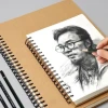 SAITAO 60 Sheets 160gsm Thicken Paper Hardcover Sketchbook OEM ODM Portable A3 A4 A5 Brown Wire Bound Kraft Sketchbooks