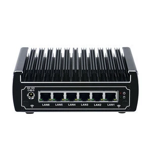 Sample wholesale pfsense mini pc kaby lake celeron 3865u CPU 6 Gigabit Ethernet port x86 aes-ni fanless router server