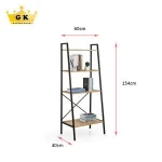 Saving Space 4 Tier Bookcase Metal and Wood Bookshelf For Home Storage Rack Book shelf