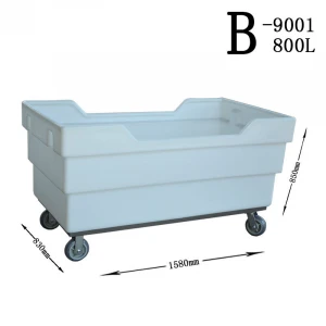 Selling the best quality cost-effective plastic linen trolley for washing machine /moving cloth storing bin