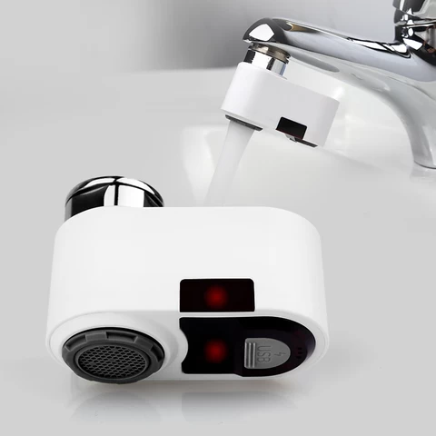 sensor basin faucet adapter ABS white color tap adapter bathroom faucet water saver device