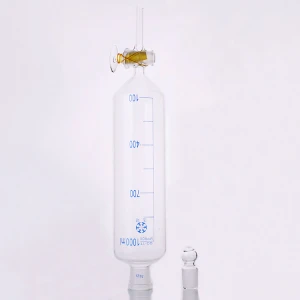 Separatory Funnel,Cylindrical Shape, 1000ml, With Ground-in Glass Stopper And Stopcock, With Graduation