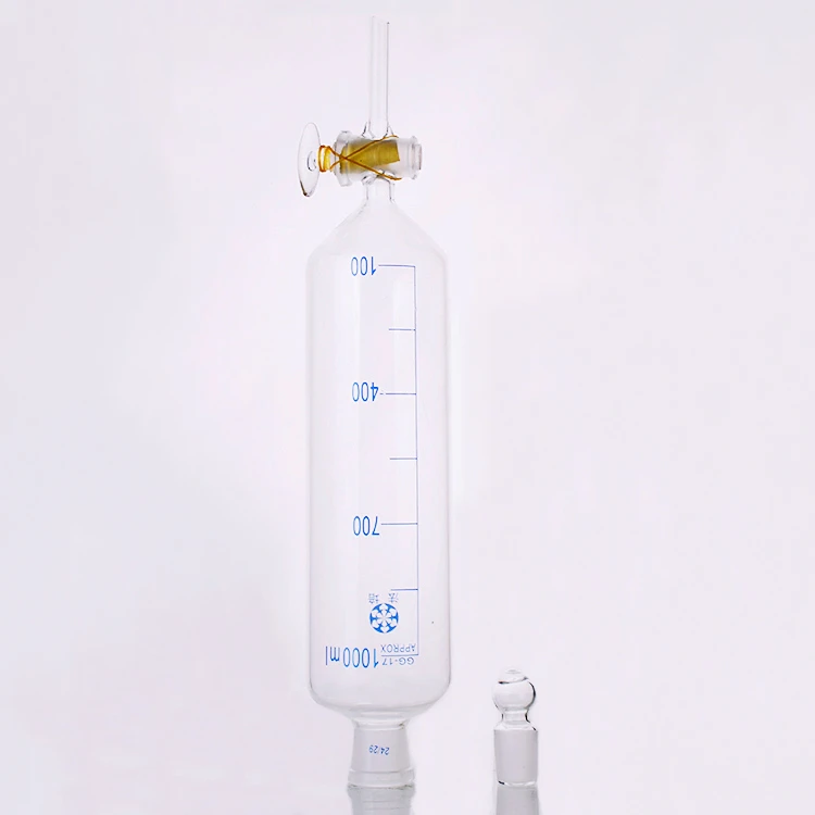Separatory Funnel,Cylindrical Shape, 1000ml, With Ground-in Glass Stopper And Stopcock, With Graduation
